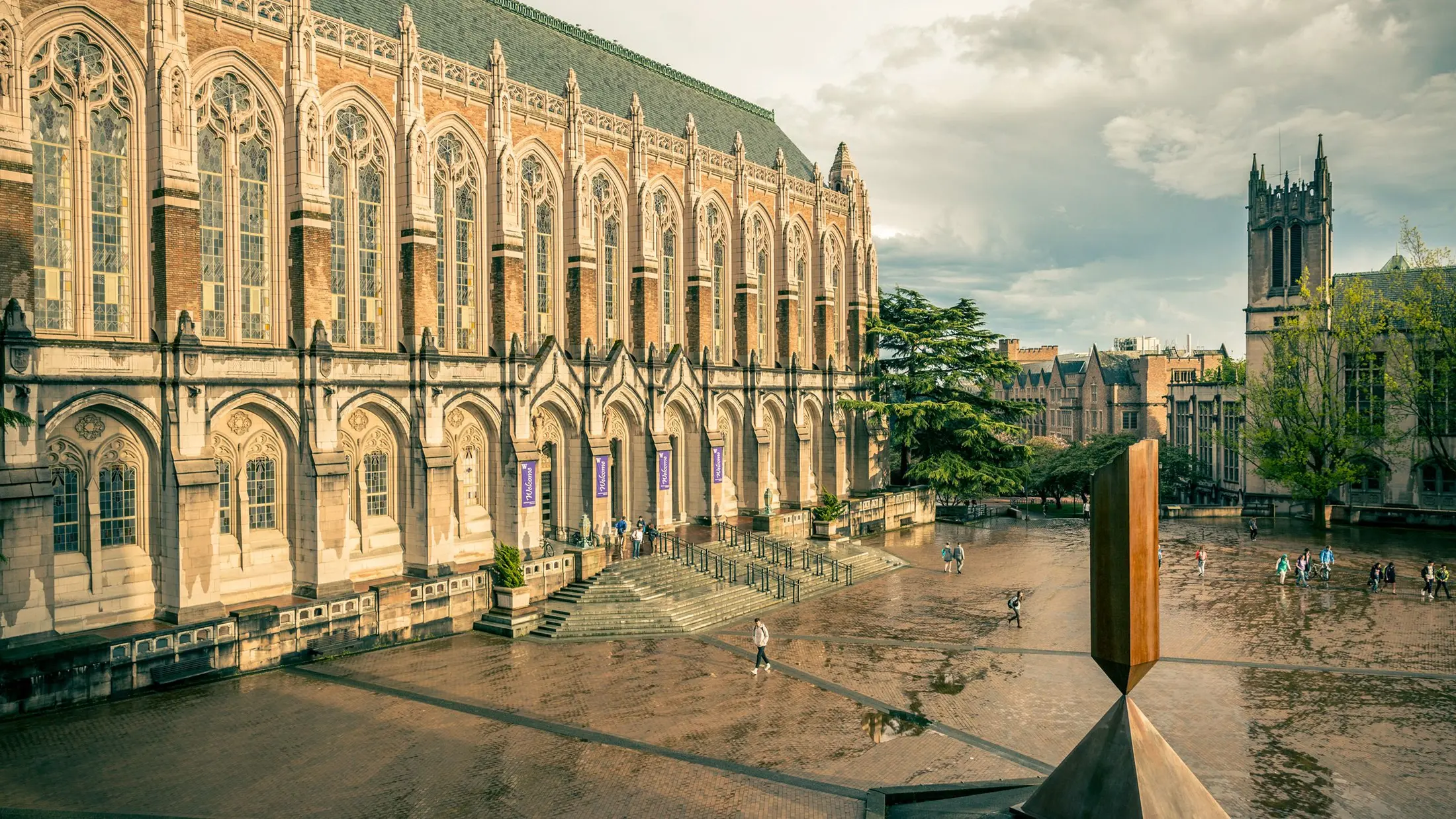 Suzzallo Library and Red Square at the University of Washington.